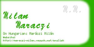 milan maraczi business card